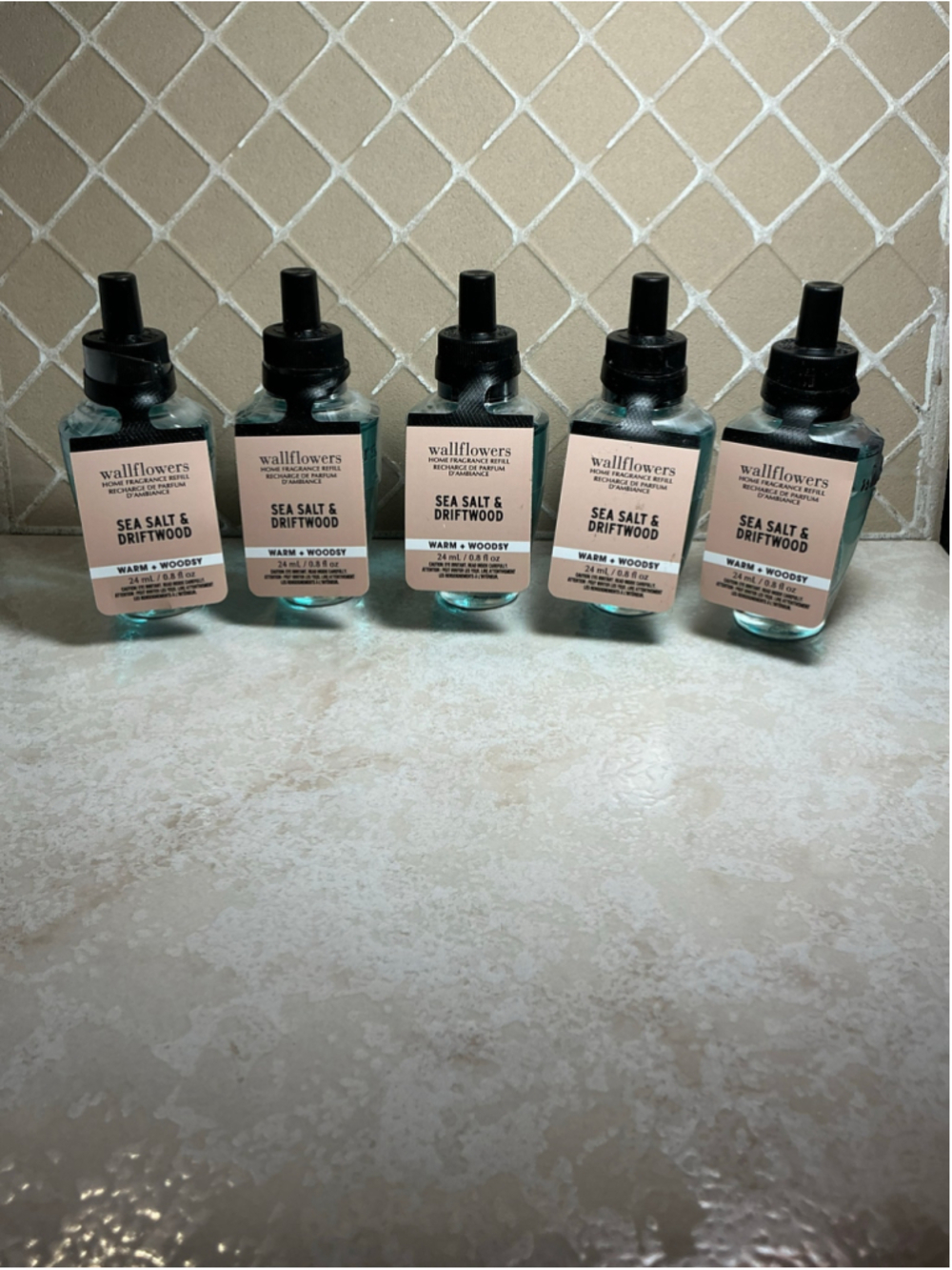Bath & Body Works Sea Salt & Driftwood Wallflowers Refills 5 Pack 0.8 oz NWT